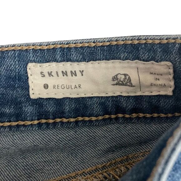 PACSUN BULLHEAD SKINNY REGULAR BLUE DENIM SHORTS / SZ: 0 - Picture 4 of 4